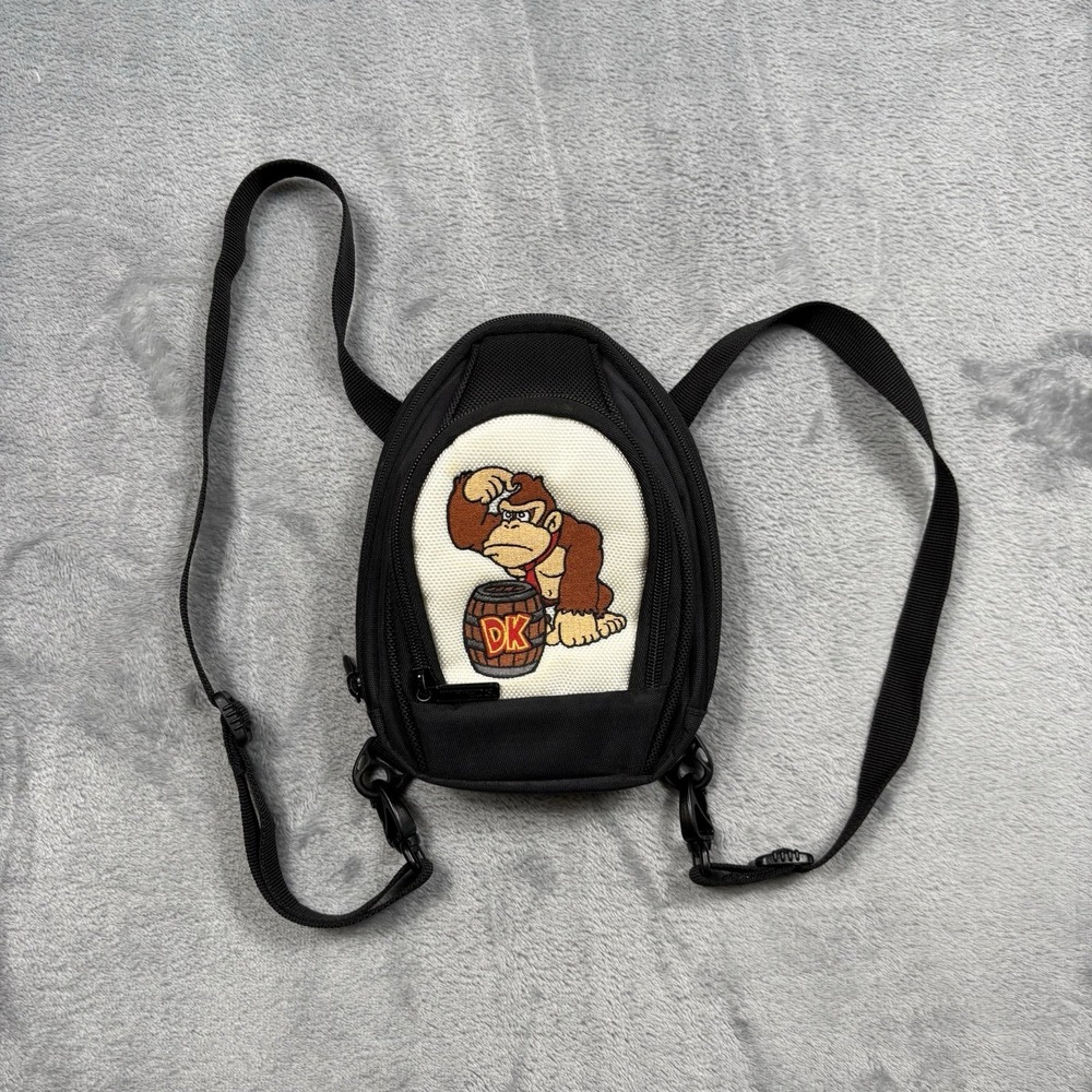 Nintendo DS Donkey Kong Country Embroidered Carrying Case Mini Backpack Vintage